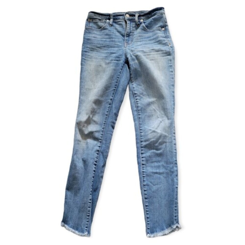 Madewell 10" High Rise Skinny Jeans Asymmetrical Raw Hem Size 25